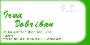 irma dobriban business card